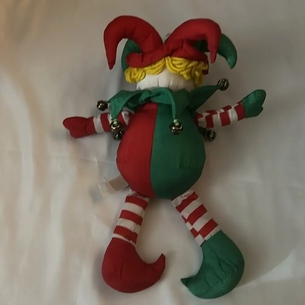VTG TL Toys Stuffed Plush Christmas Jester Clown Elf 1993 Vintage Christmas